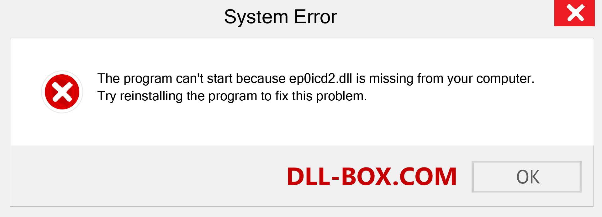  ep0icd2.dll file is missing?. Download for Windows 7, 8, 10 - Fix  ep0icd2 dll Missing Error on Windows, photos, images